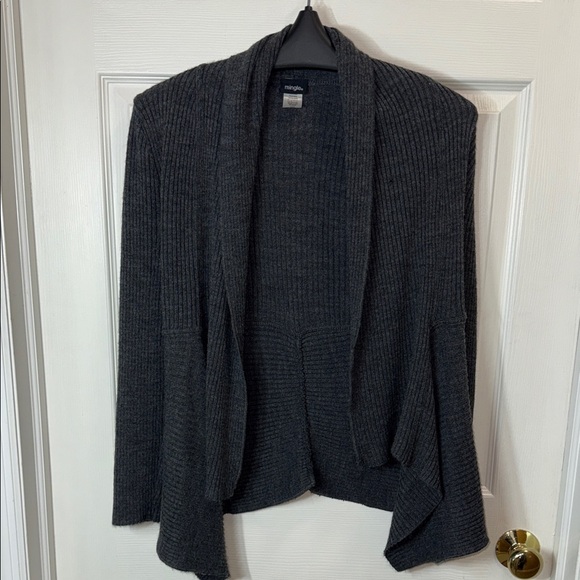 Mingle Sweaters - Mingle Dark Gray Open Front Cardigan